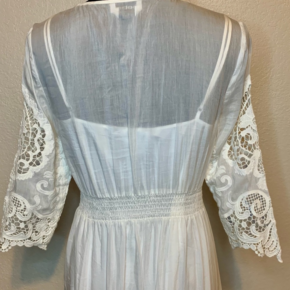 bebe White Lace Maxi Dress - Picture 9 of 16